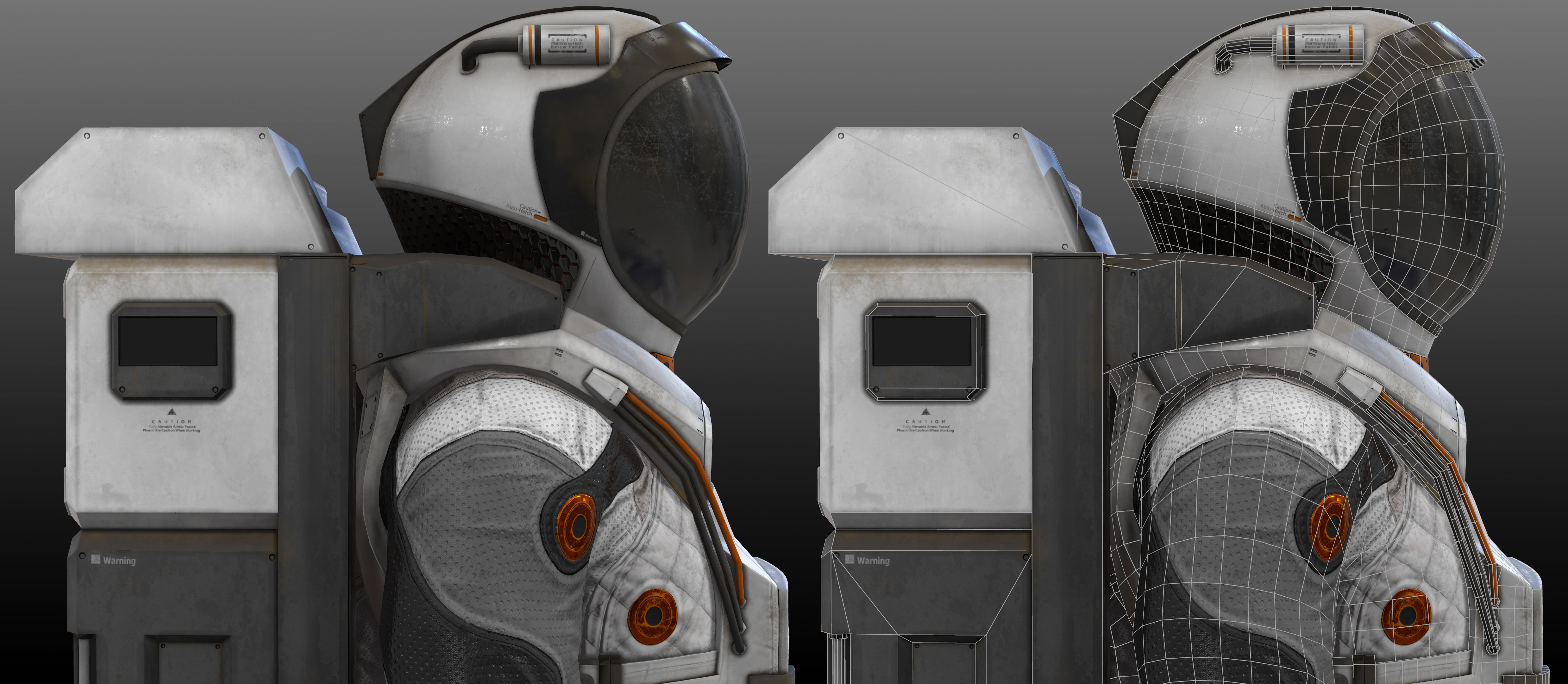 MX02 Male Space Suit LITE VERSION Low-poly 3D model_2