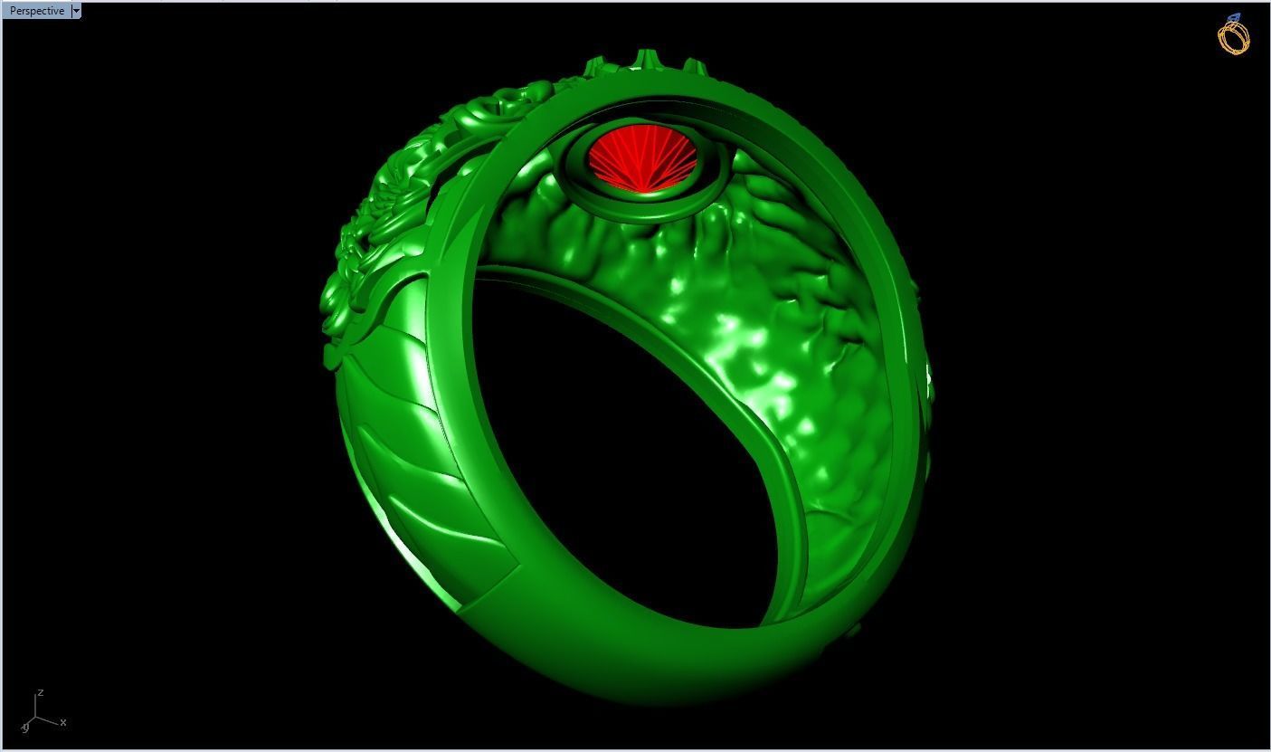 Pattern ring - Sculpture ring - Art ring - Mens ring - N904 3D print model_7