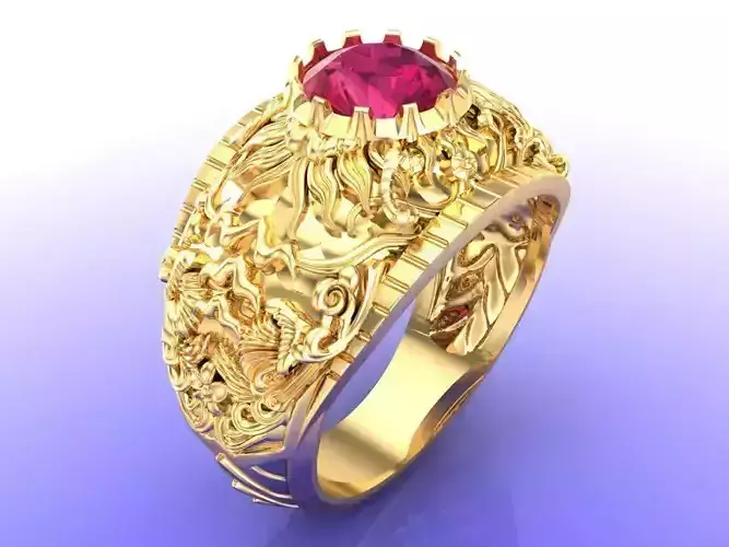 Pattern ring - Sculpture ring - Art ring - Mens ring - N904 3D print model  Pattern ring - Sculpture ring - Art ring - Mens ring - N904 3D print model