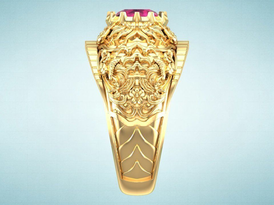 Pattern ring - Sculpture ring - Art ring - Mens ring - N904 3D print model_3