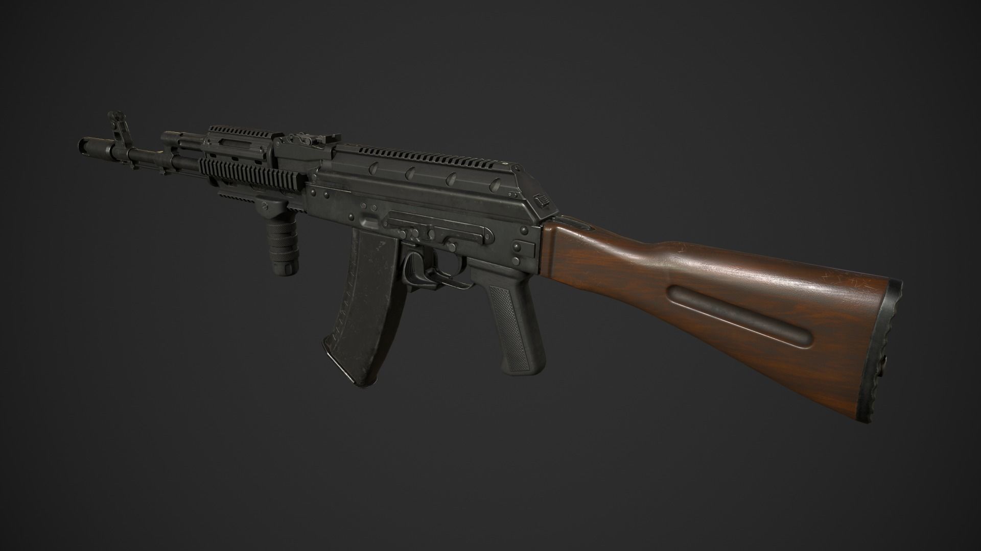 AK-74 Rifle Low-poly 3D model_9