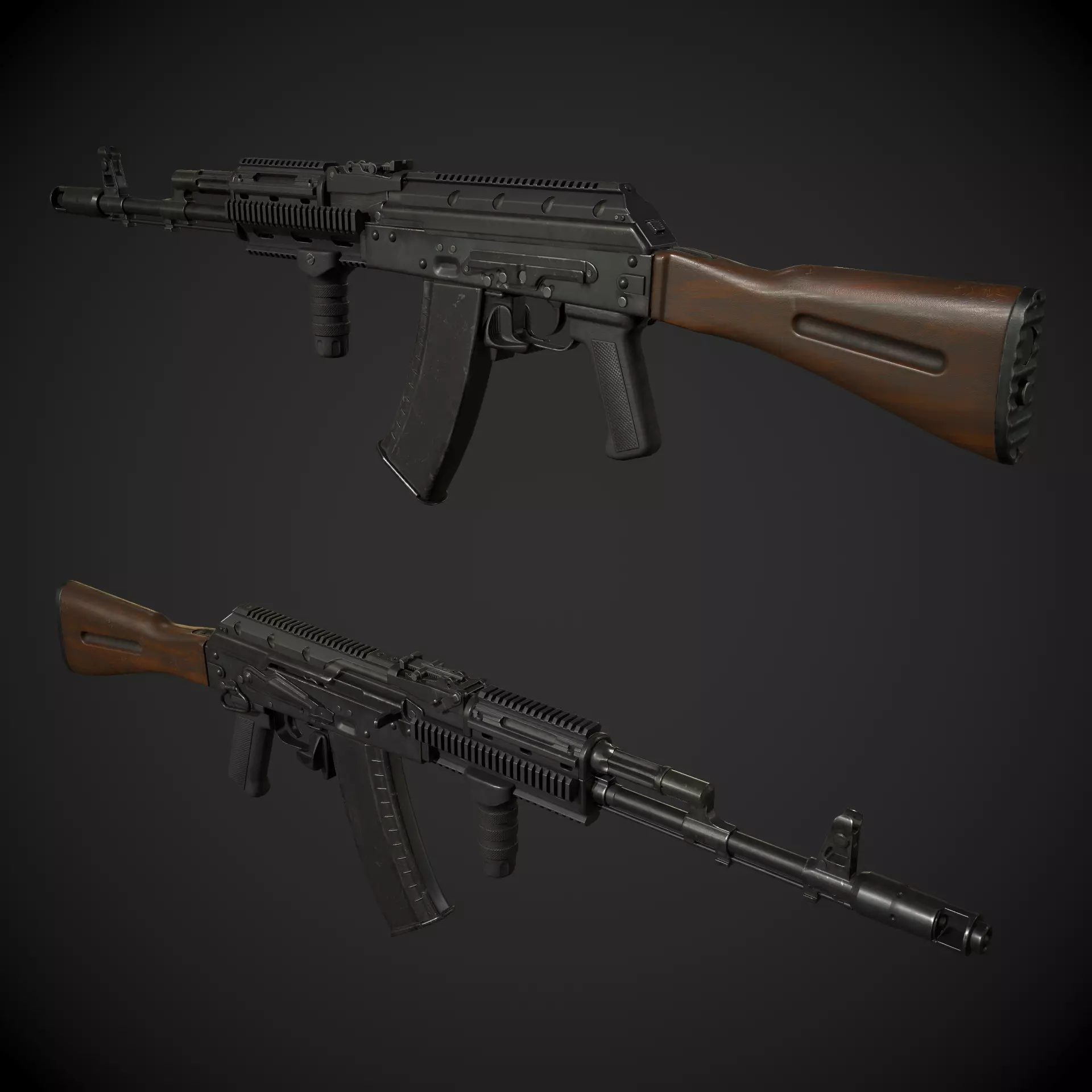 AK-74 Rifle Low-poly 3D model_0