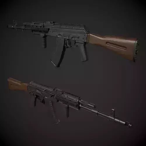 AK-74 Rifle Low-poly 3D model