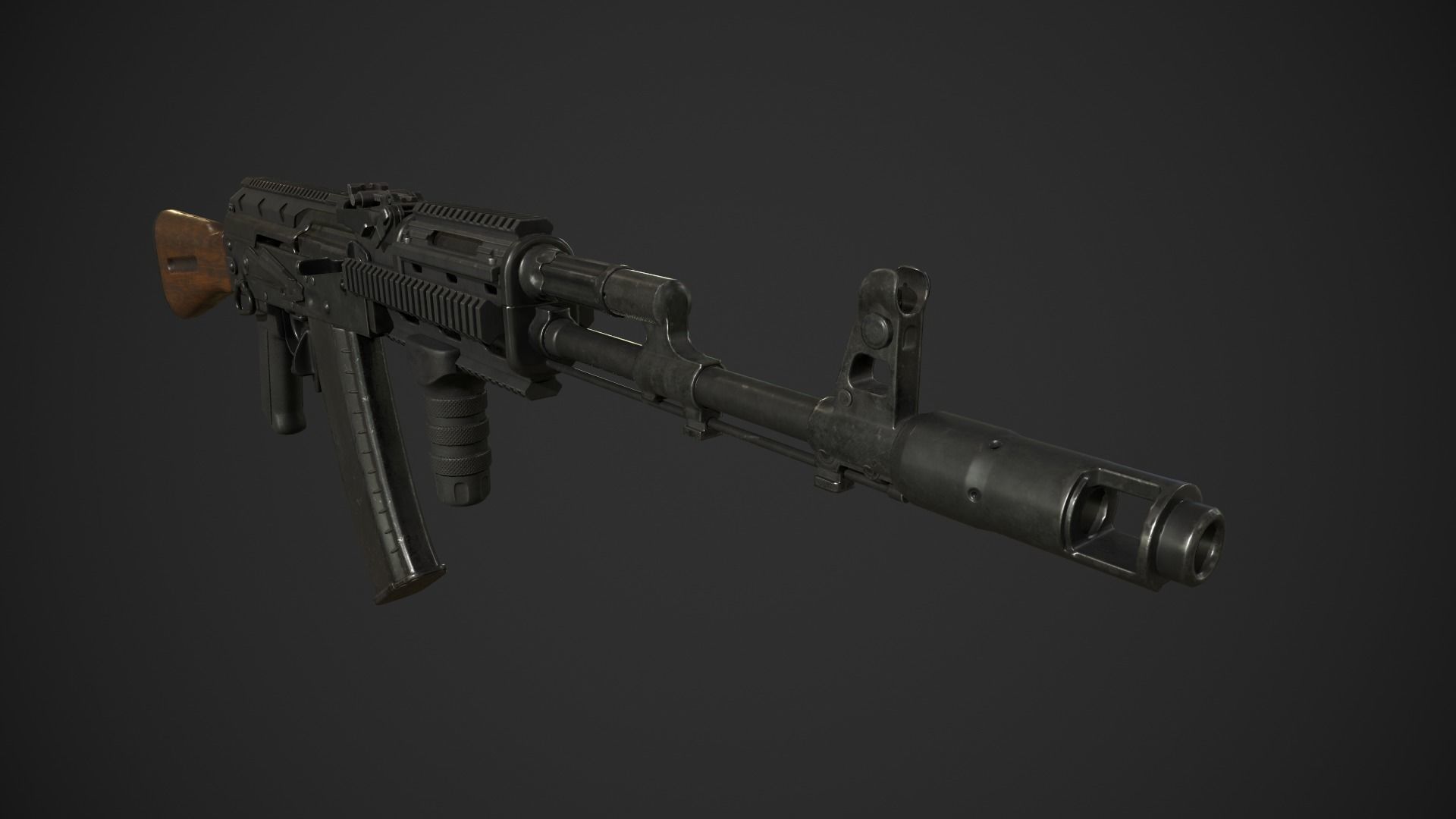 AK-74 Rifle Low-poly 3D model_5