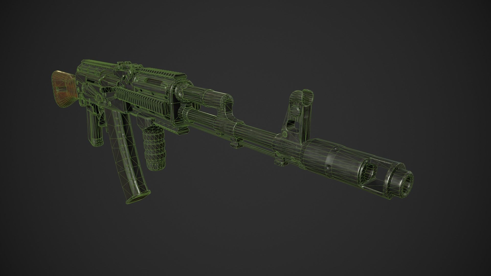 AK-74 Rifle Low-poly 3D model_6