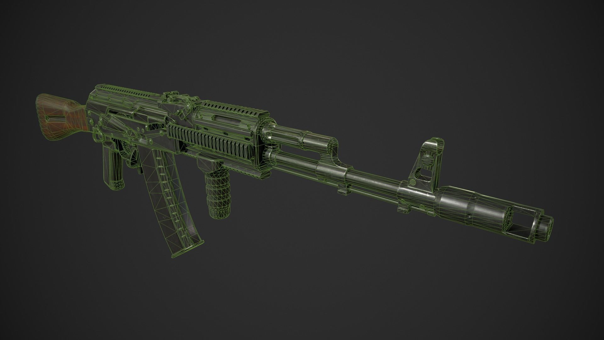 AK-74 Rifle Low-poly 3D model_4