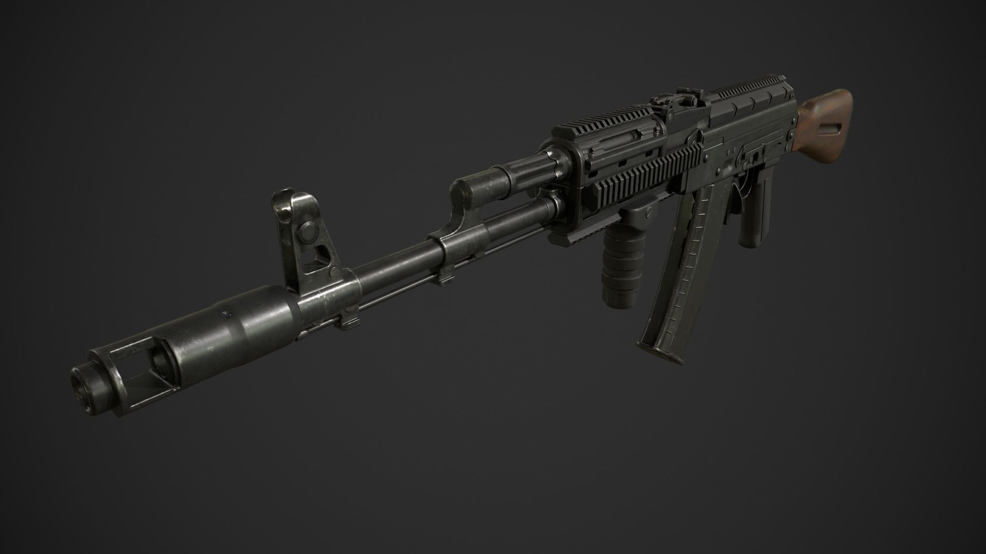 AK-74 Rifle Low-poly 3D model_7