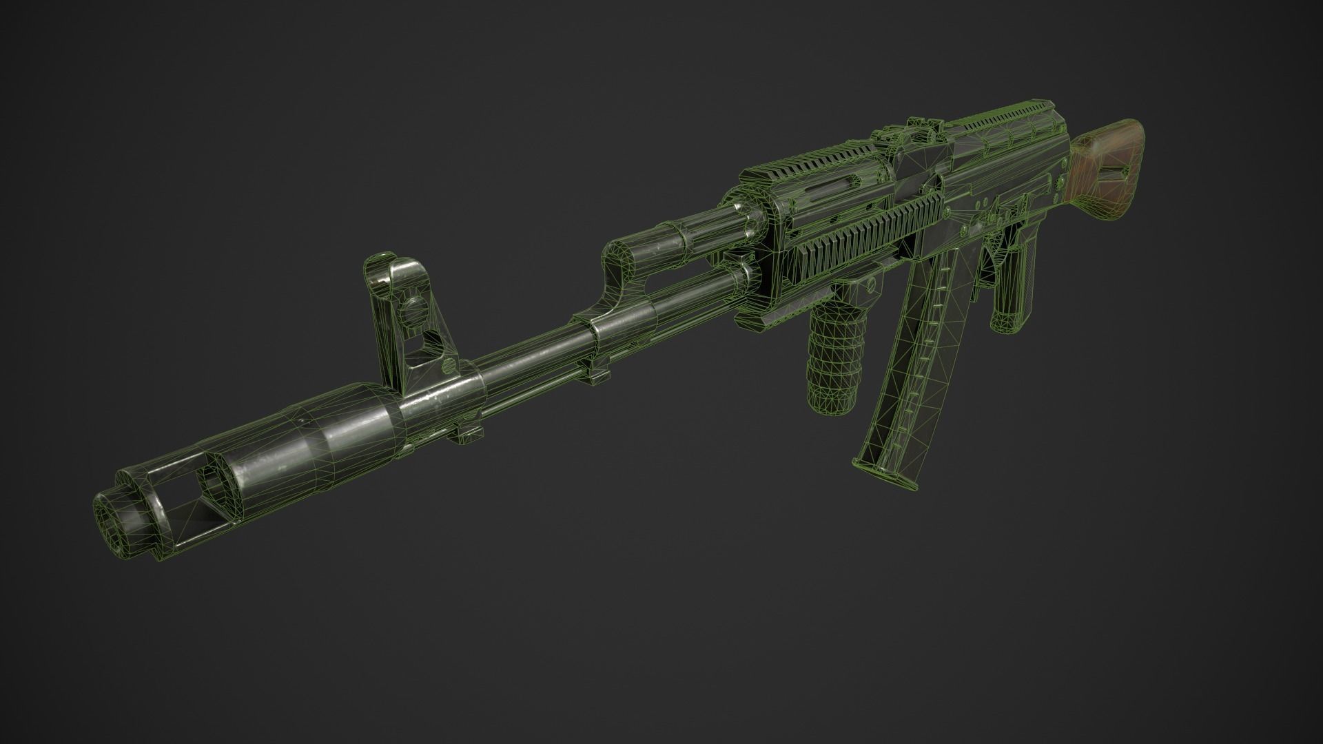 AK-74 Rifle Low-poly 3D model_8