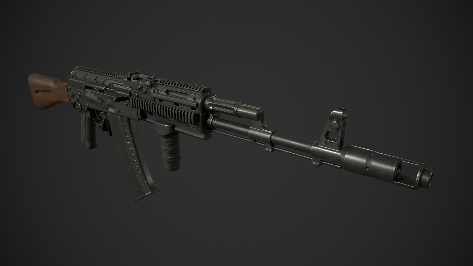 AK-74 Rifle Low-poly 3D model_3