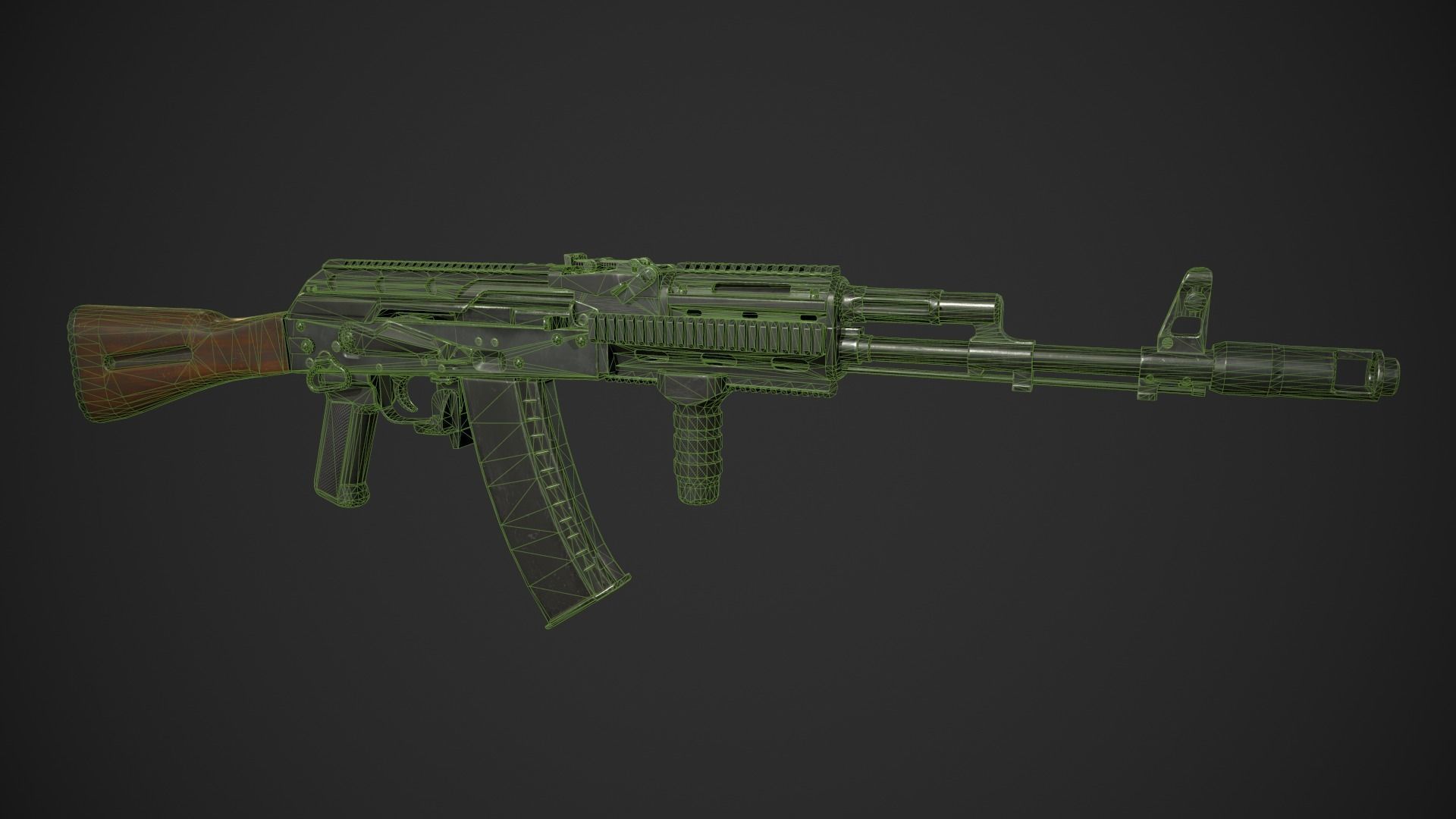AK-74 Rifle Low-poly 3D model_2
