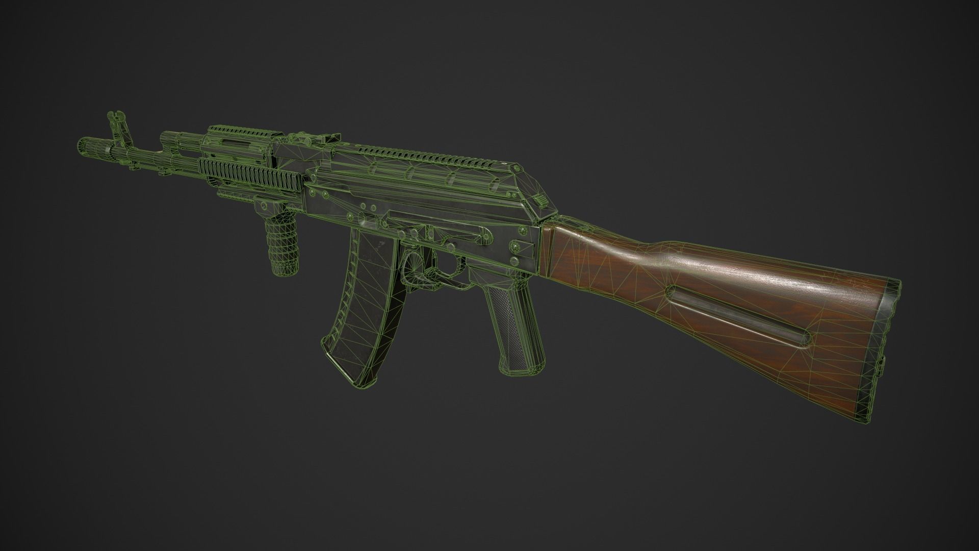 AK-74 Rifle Low-poly 3D model_10
