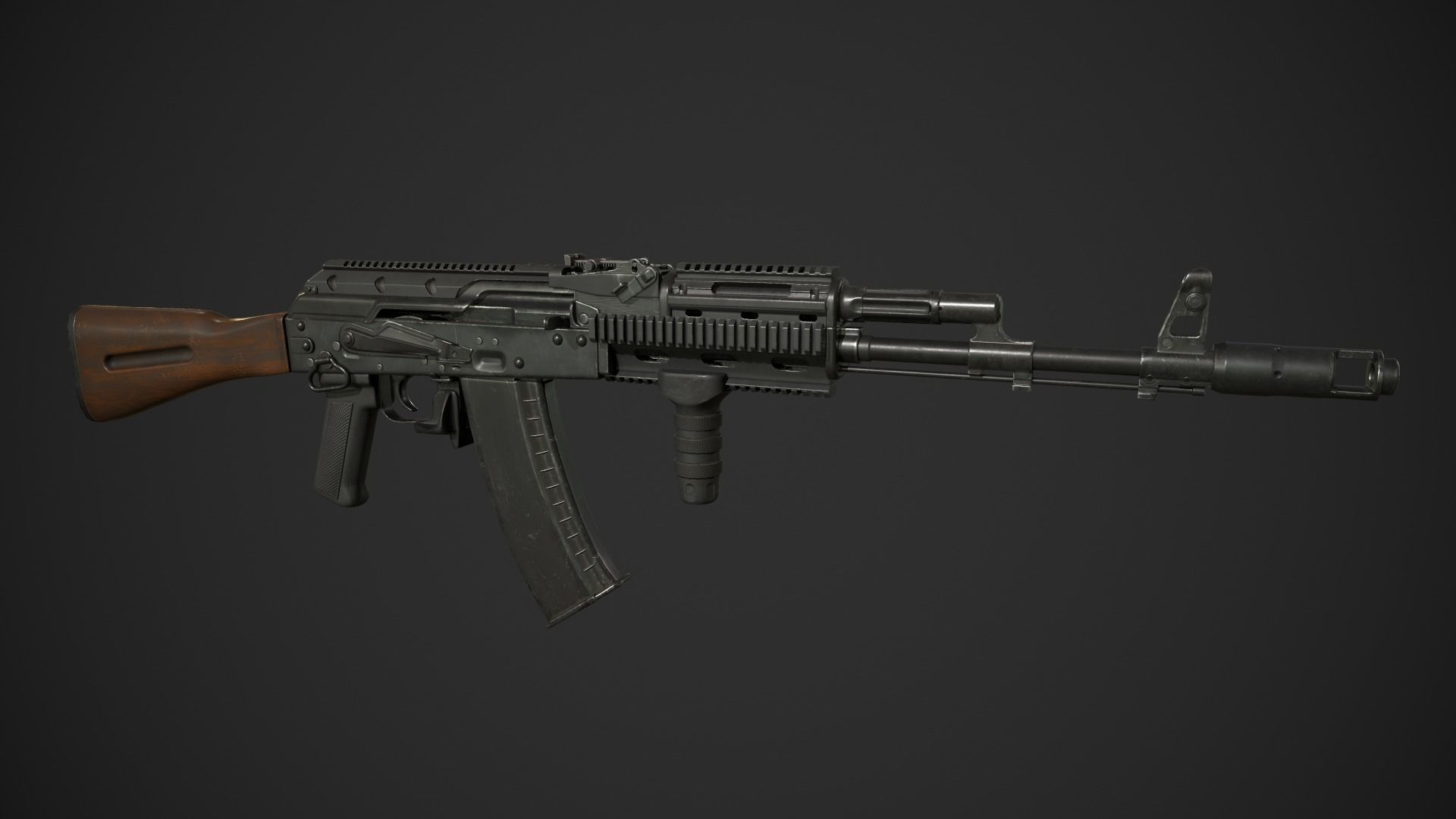 AK-74 Rifle Low-poly 3D model_1