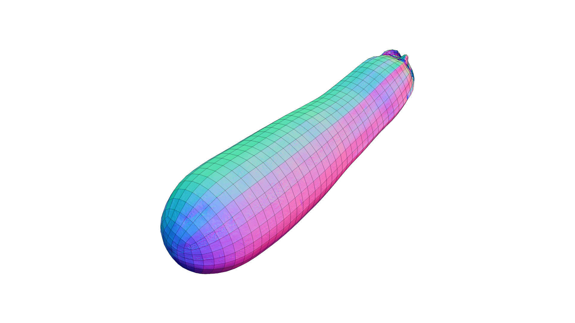 Zucchini Cucurbita pepo - Real-Time Scanned Low-poly 3D model_3