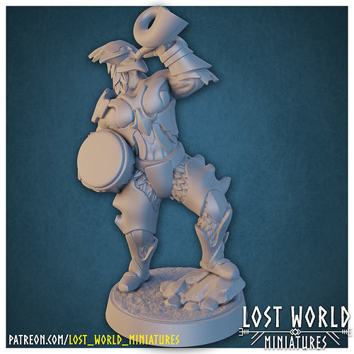 Warforged Bard - Supported - Miniature 3D print model