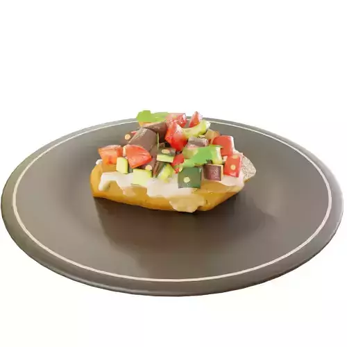 Ratatouille with bread cartoon style