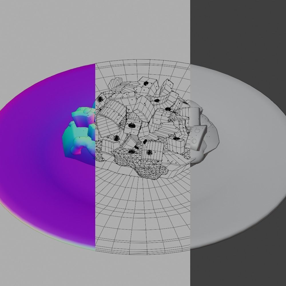 Ratatouille with bread cartoon style 3D model_9