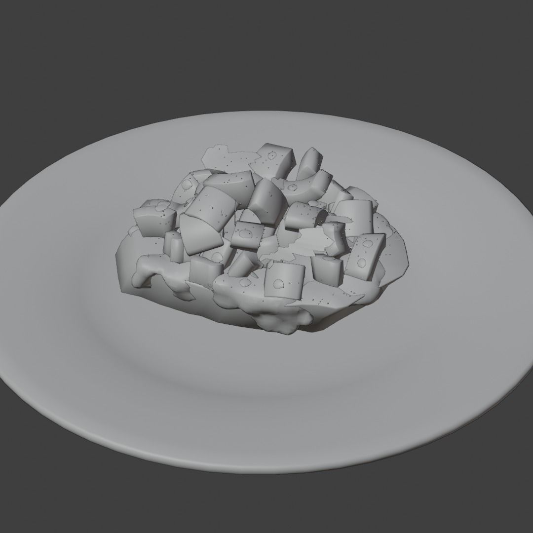 Ratatouille with bread cartoon style 3D model_10