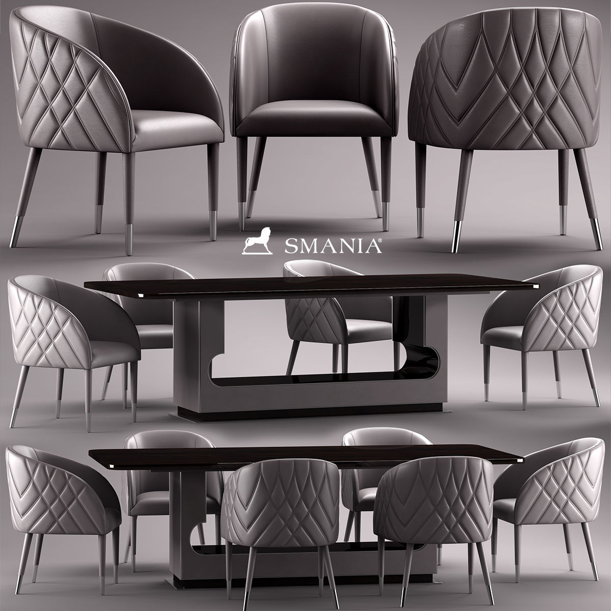 Table and Chairs 3d Coleccion 2 Low-poly 3D model_9