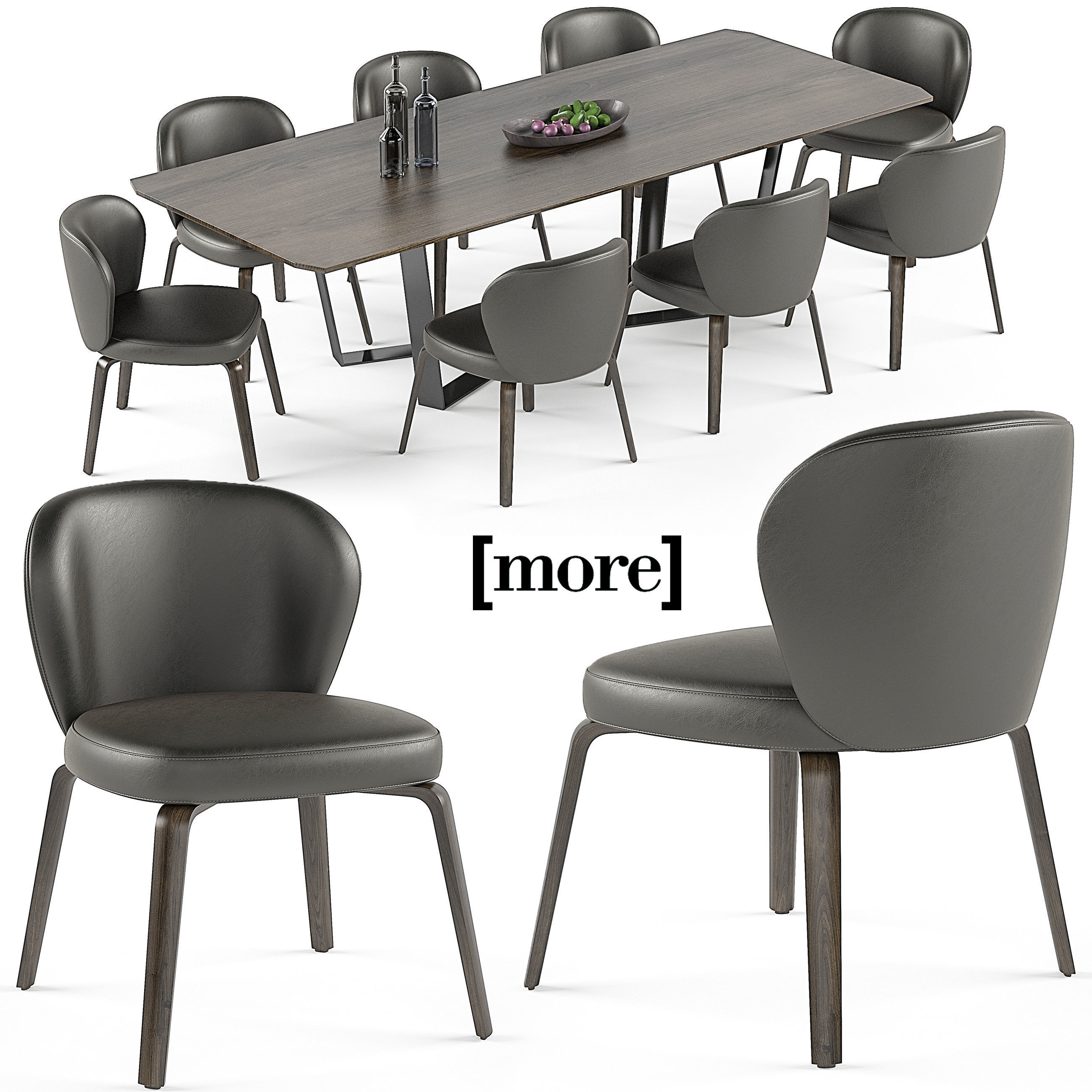 Table and Chairs 3d Coleccion 2 Low-poly 3D model_5