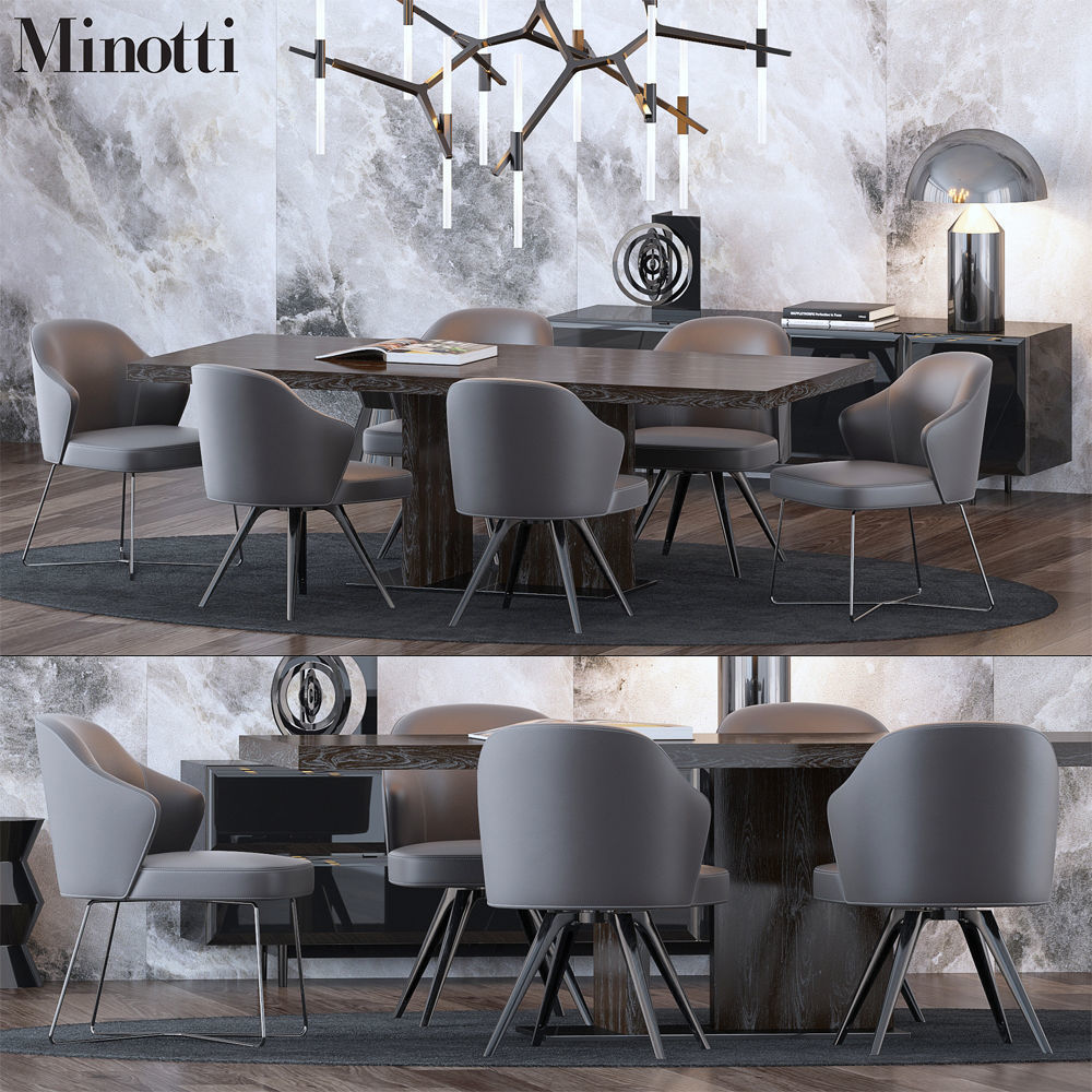 Table and Chairs 3d Coleccion3 Low-poly 3D model_4