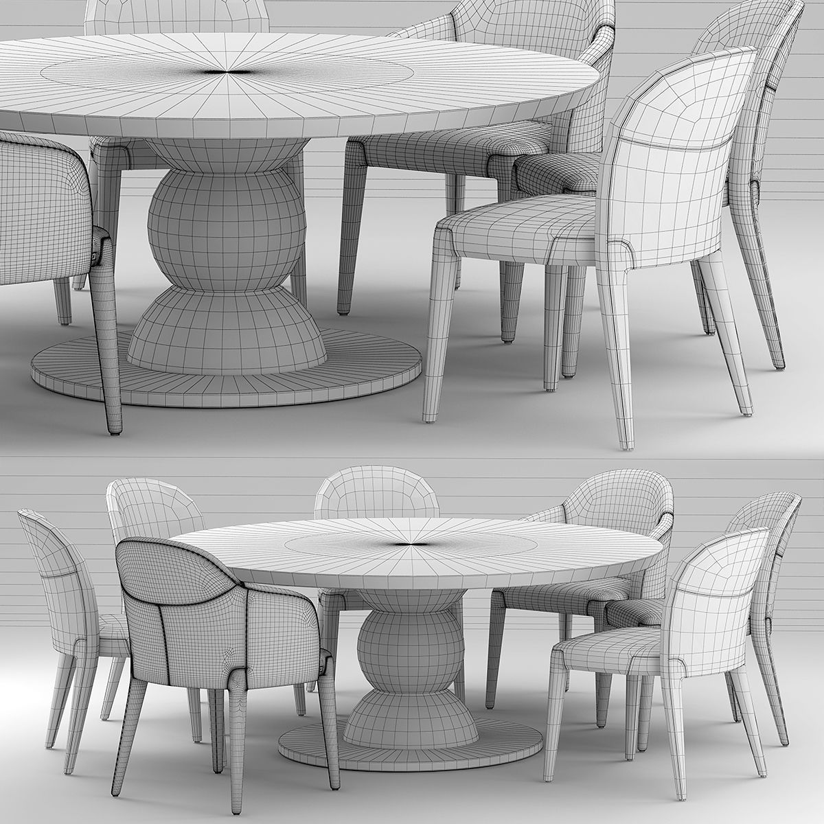 Table and Chairs 3d Coleccion3 Low-poly 3D model_9