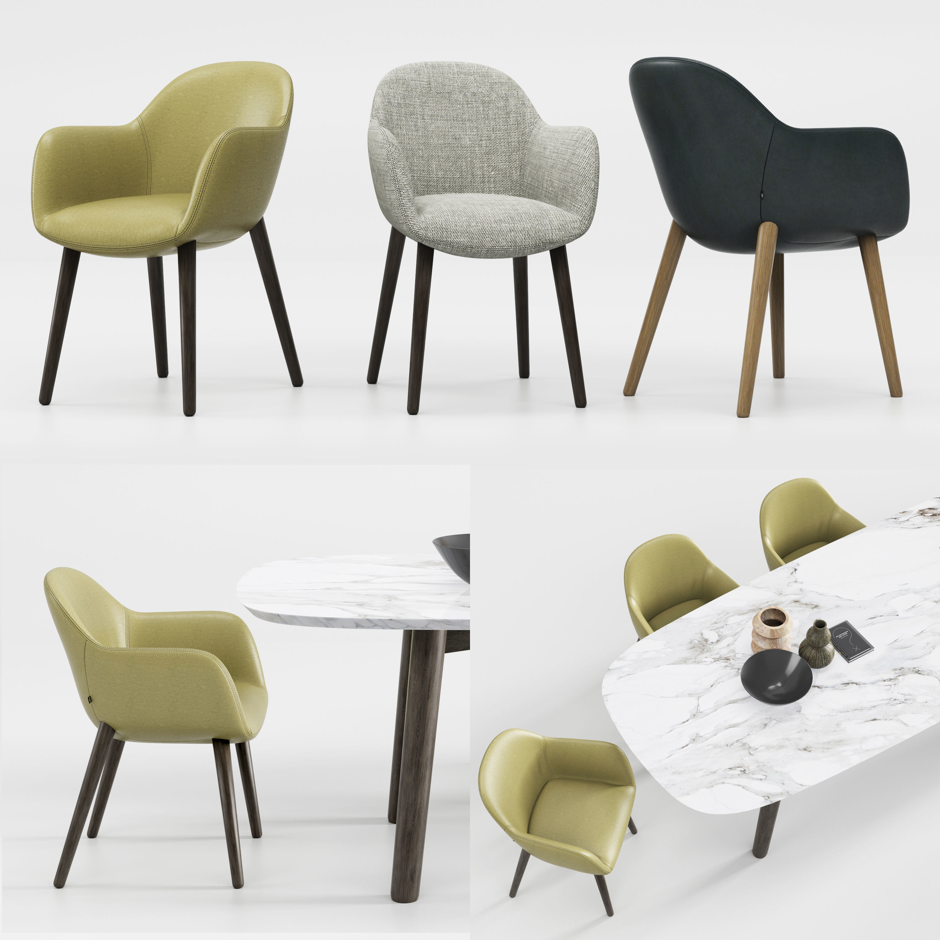 Table and Chairs 3d Coleccion3 Low-poly 3D model_8