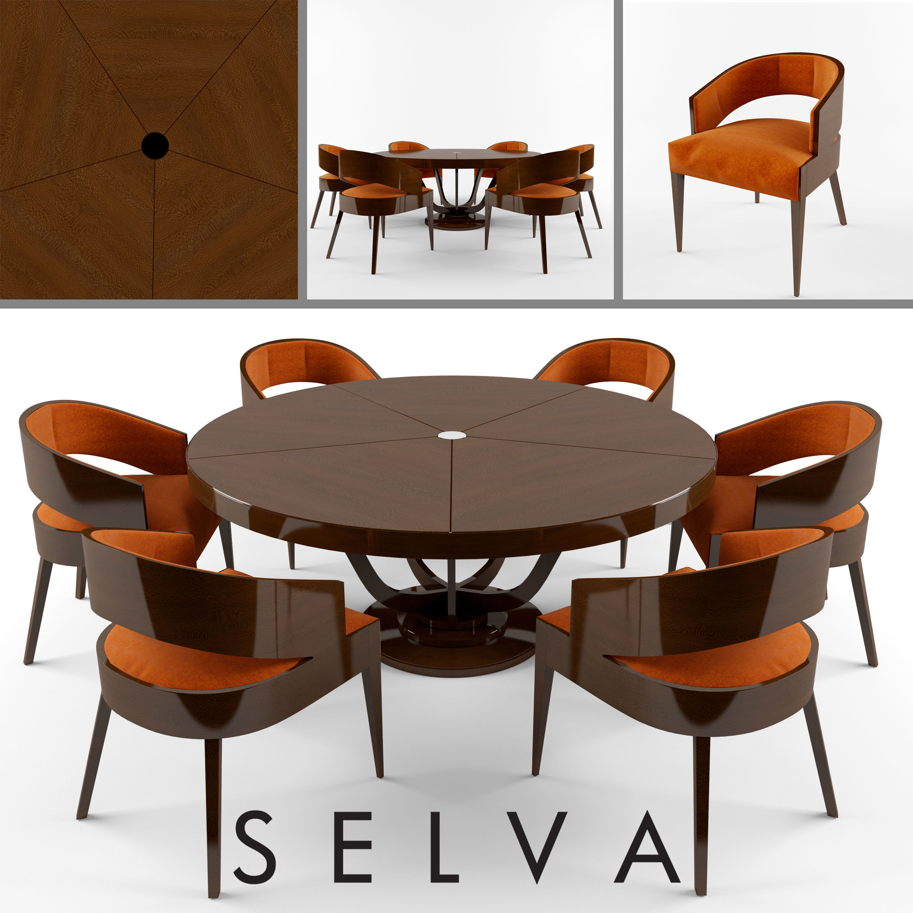 Table and Chairs 3d Coleccion3 Low-poly 3D model_16