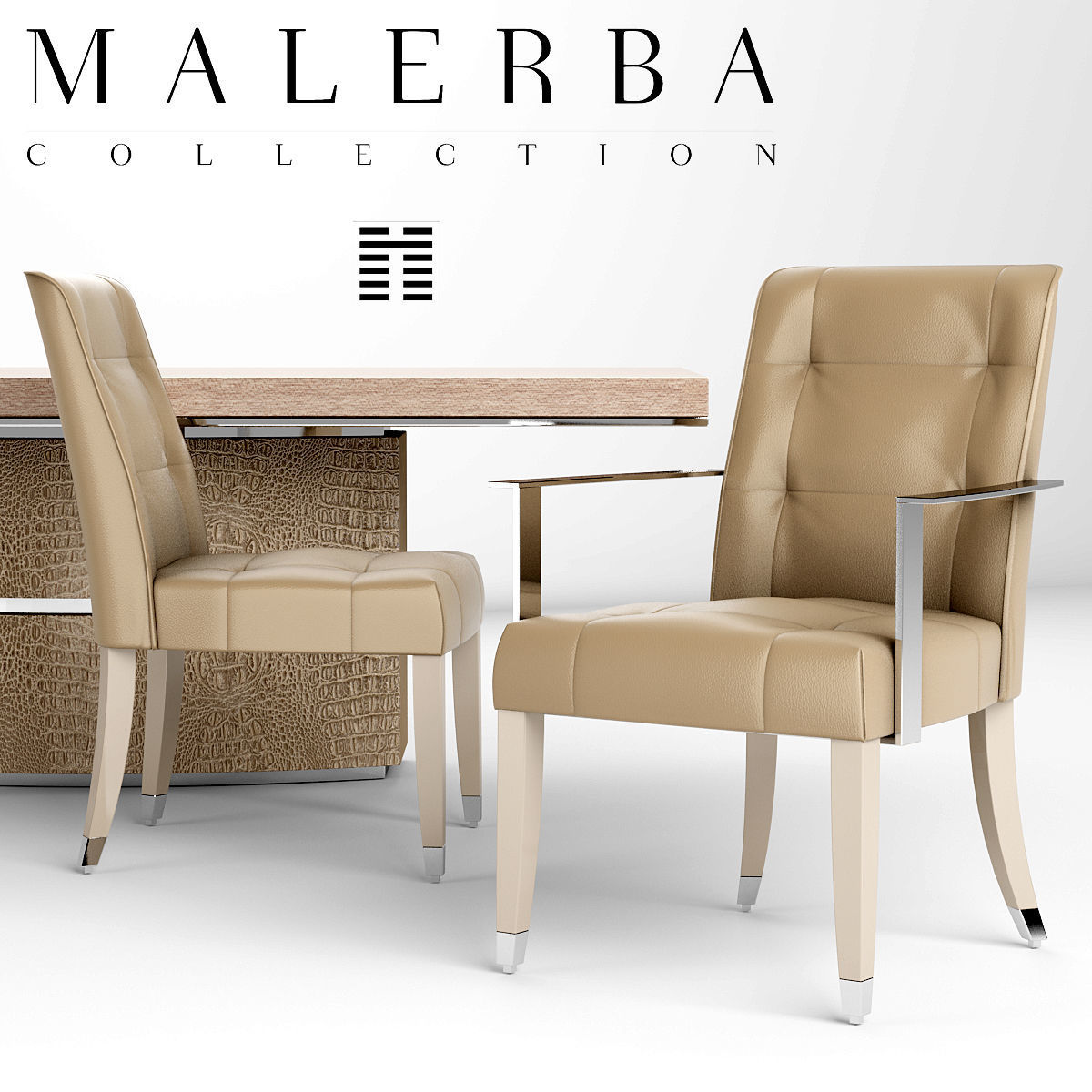 Table and Chairs 3d Coleccion3 Low-poly 3D model_14