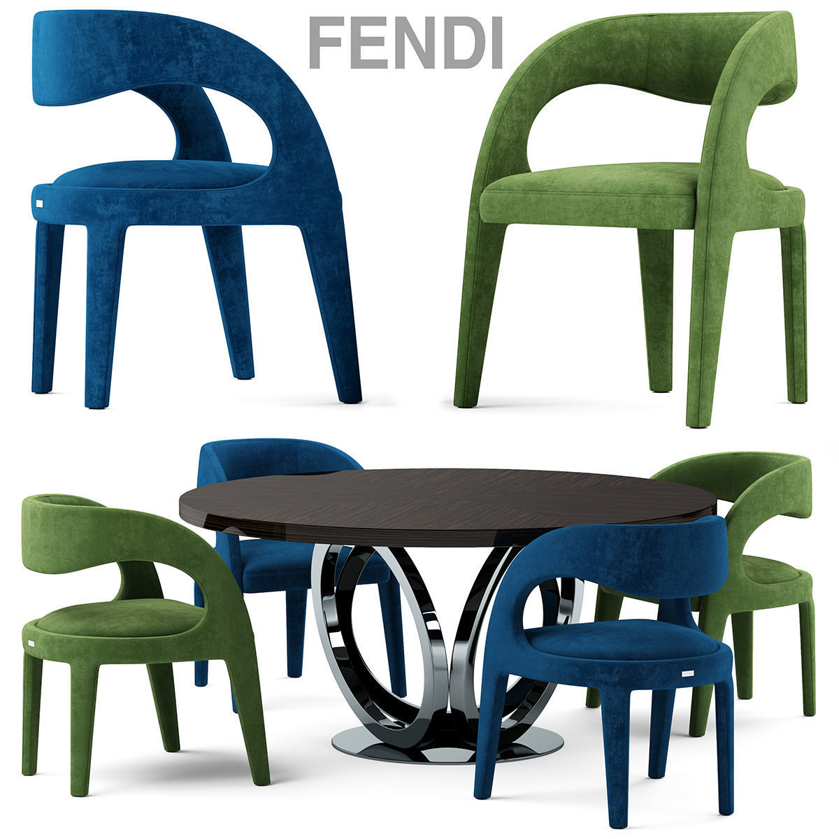 Table and Chairs 3d Coleccion3 Low-poly 3D model_12