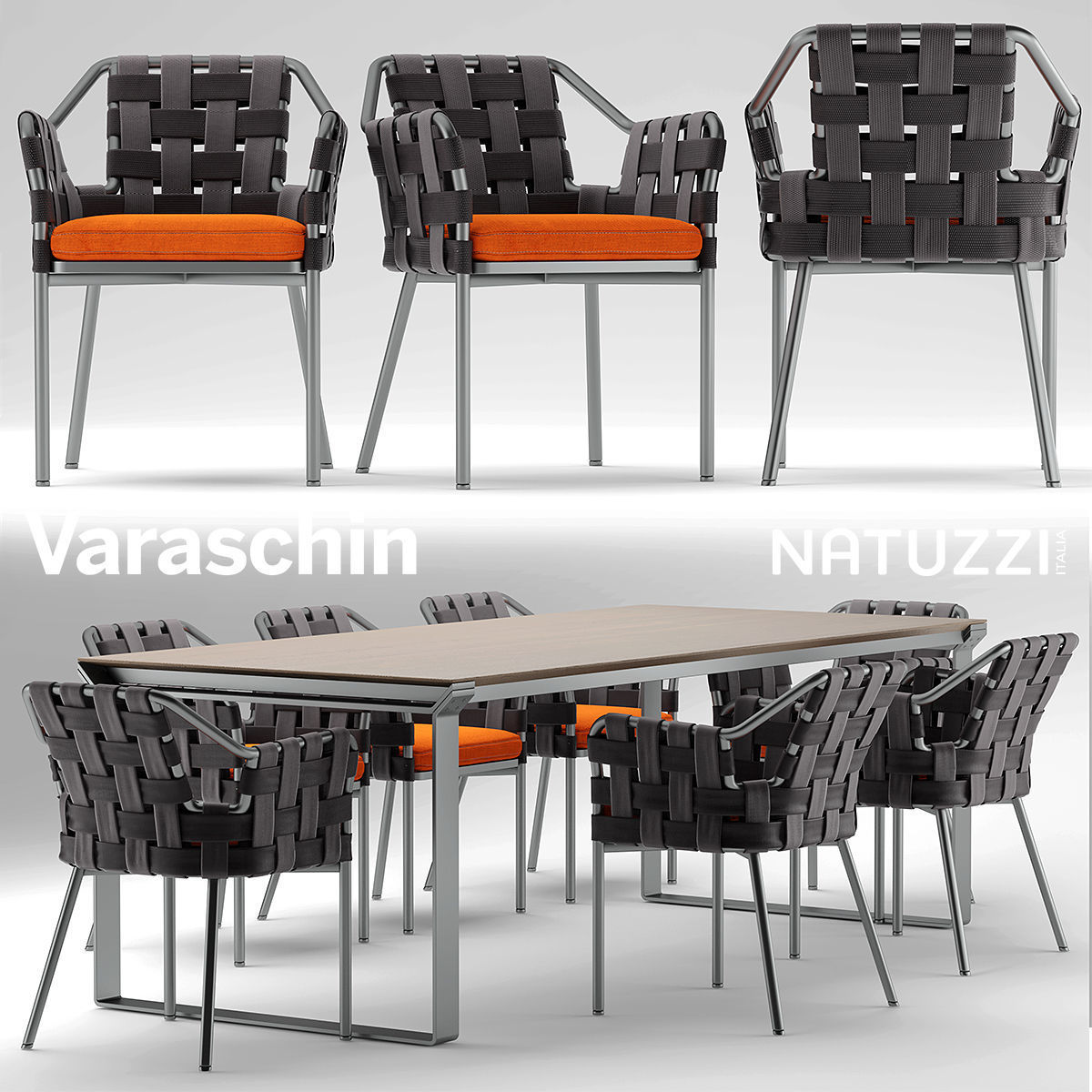 Table and Chairs 3d Coleccion3 Low-poly 3D model_17
