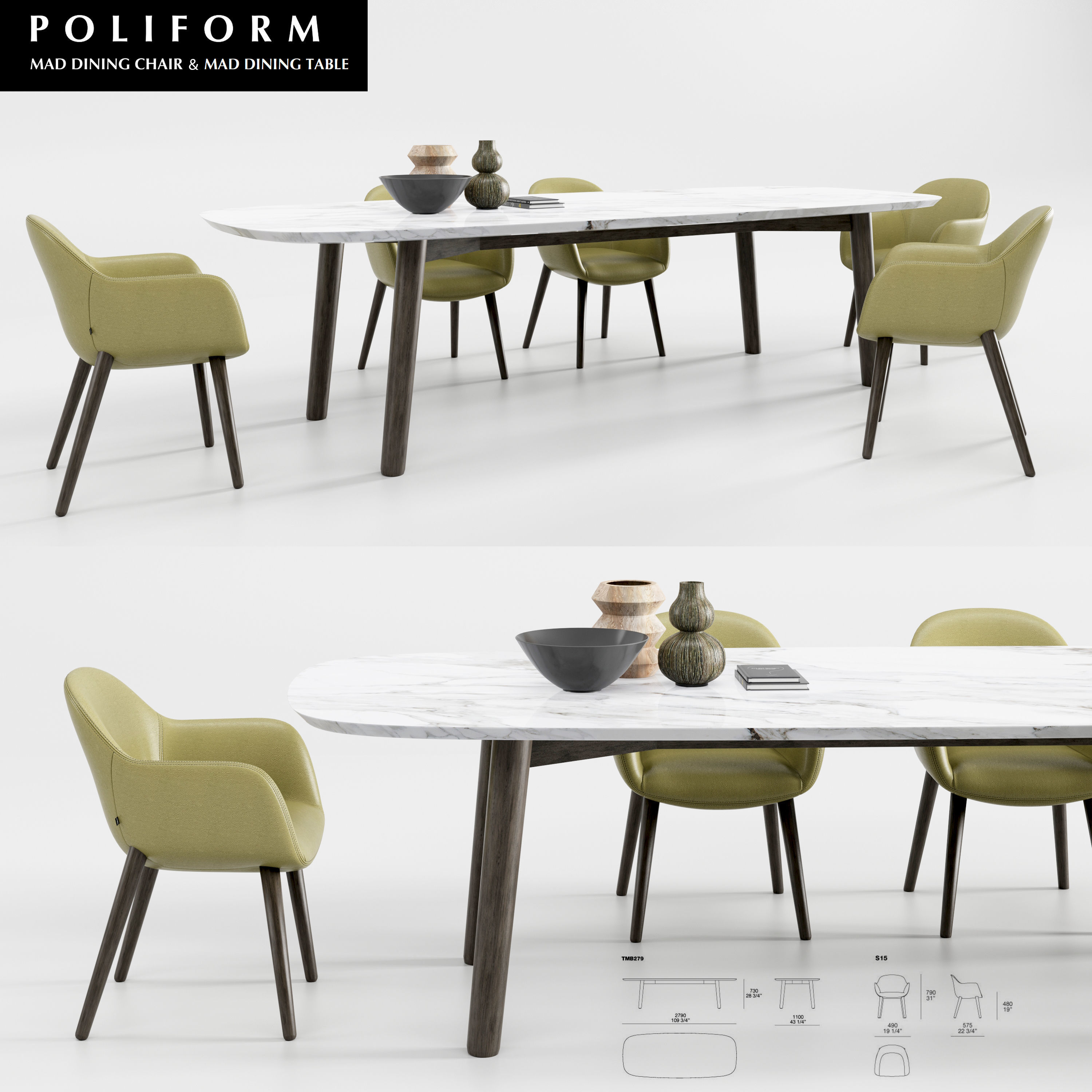 Table and Chairs 3d Coleccion3 Low-poly 3D model_7