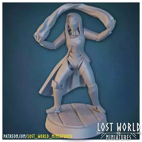 Warforged Wizard - Supported - Miniature  3D print model Warforged Wizard - Supported - Miniature  3D print model