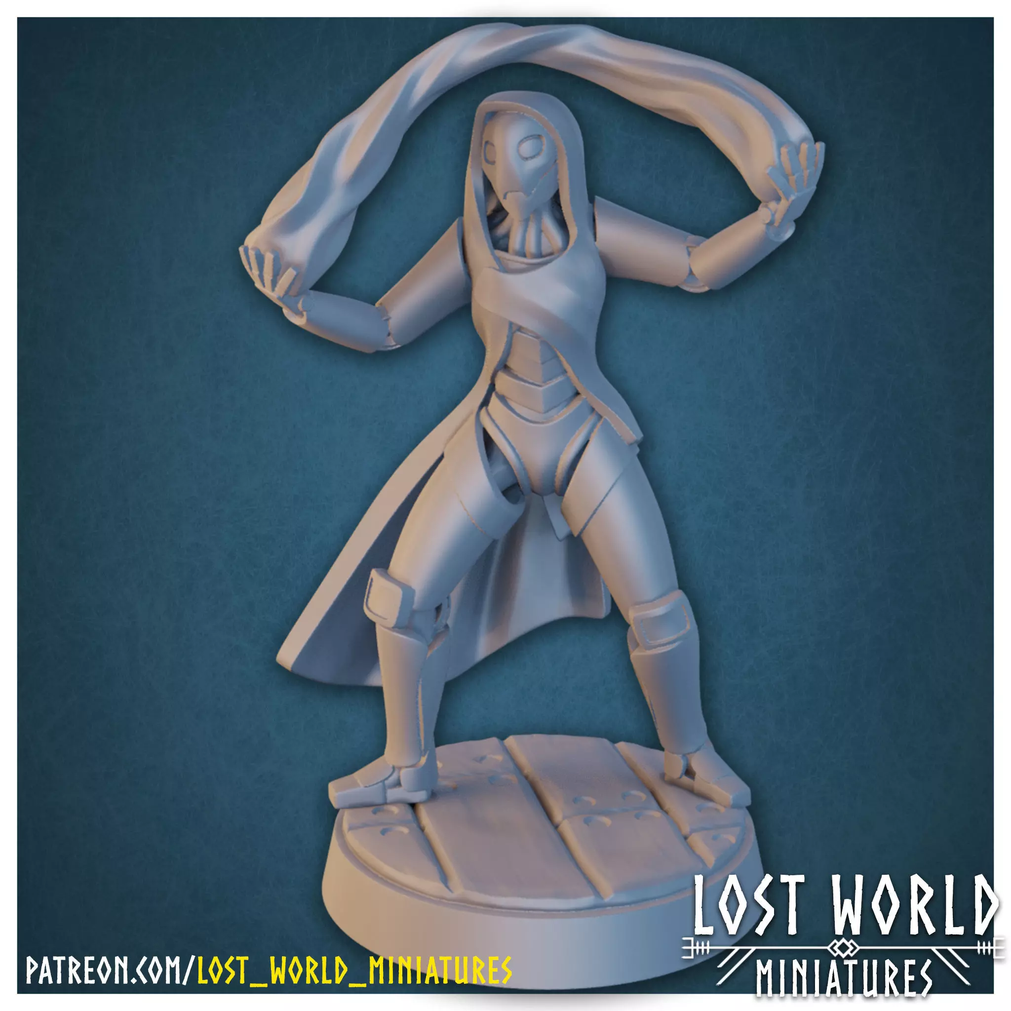 Warforged Wizard - Supported - Miniature  3D print model_0