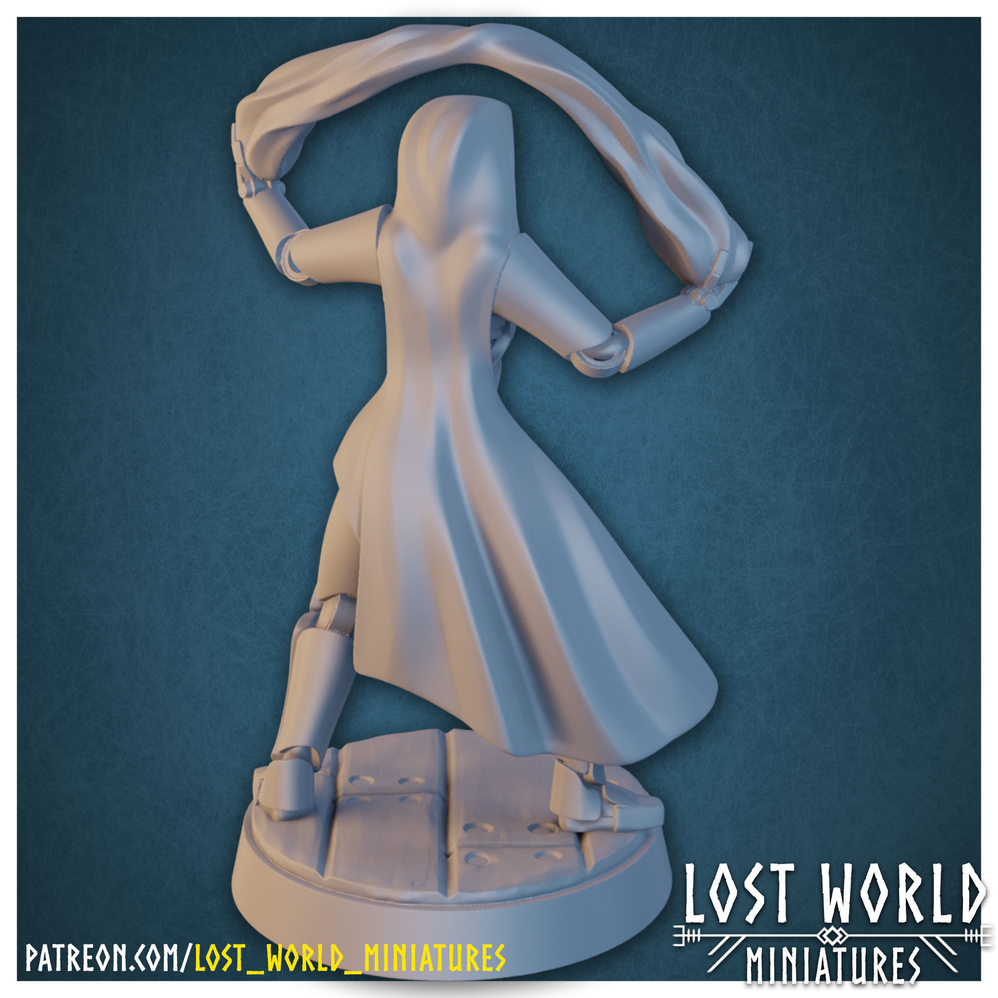 Warforged Wizard - Supported - Miniature  3D print model_2
