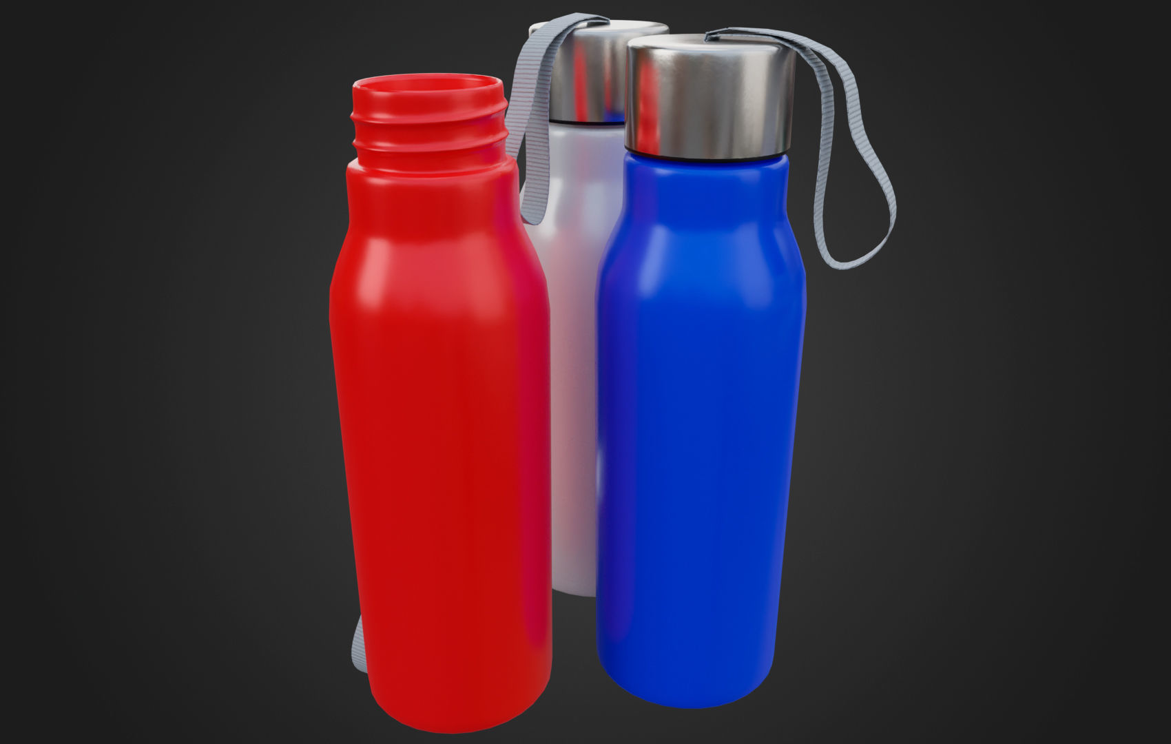 Sports Water Bottle Low-poly 3D model_7