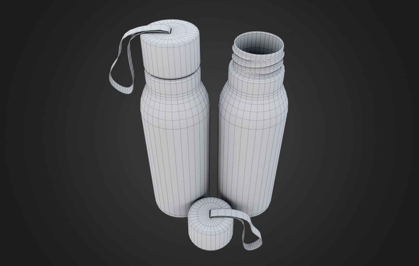 Sports Water Bottle Low-poly 3D model_34