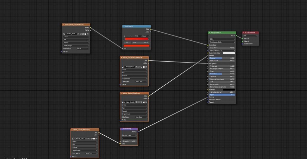 Sports Water Bottle Low-poly 3D model_6