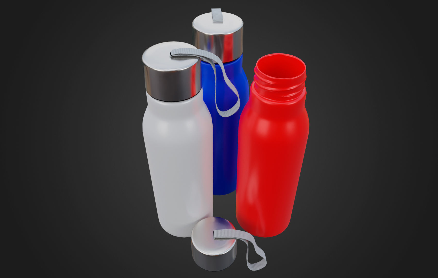 Sports Water Bottle Low-poly 3D model_8