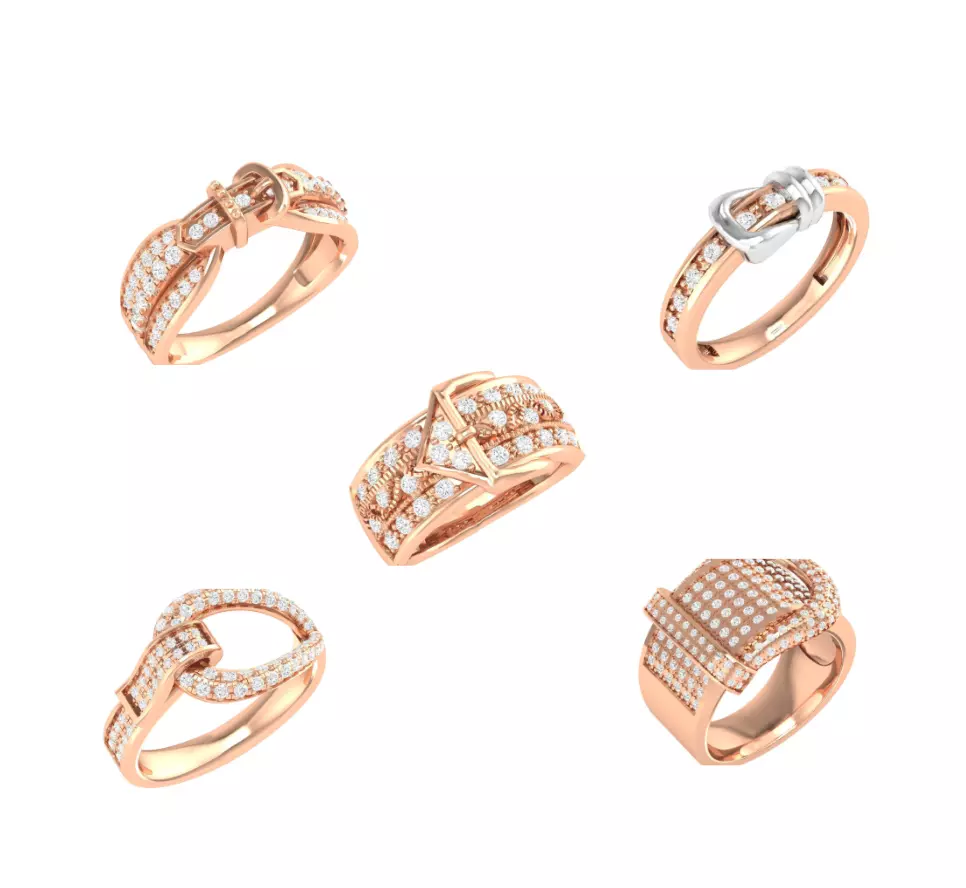 5 Belt Buckle Ring  3D Model Collection_0