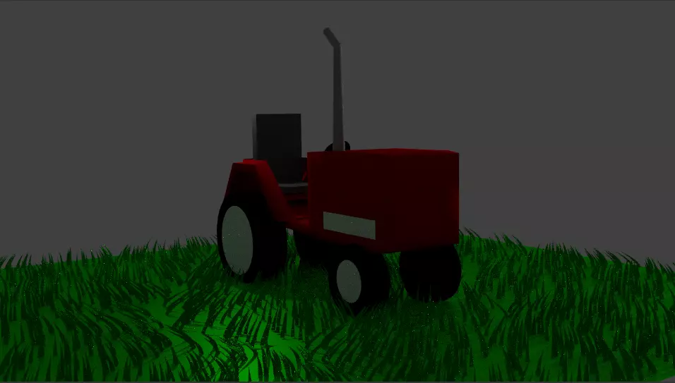Tractor in grass Free low-poly 3D model