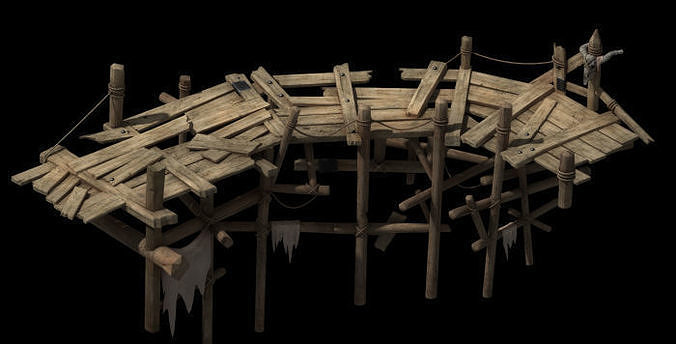 Wooden bridge 3D model