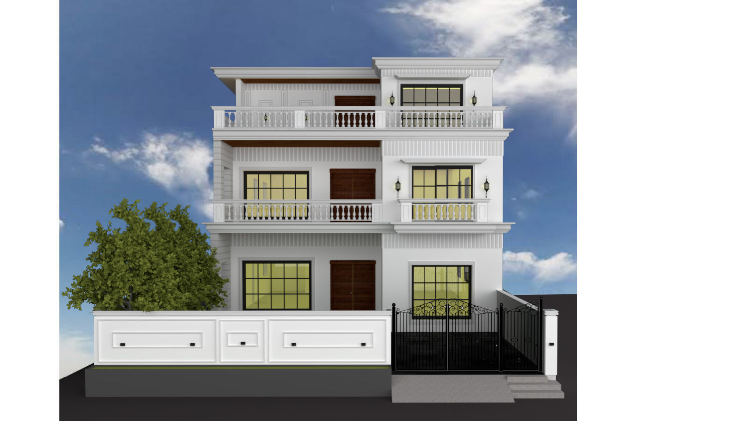 FACADE ELEVATION Low-poly 3D model_28