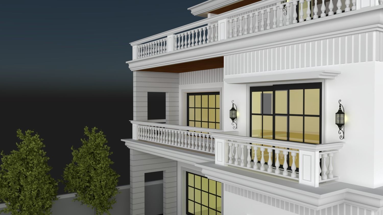 FACADE ELEVATION Low-poly 3D model_26