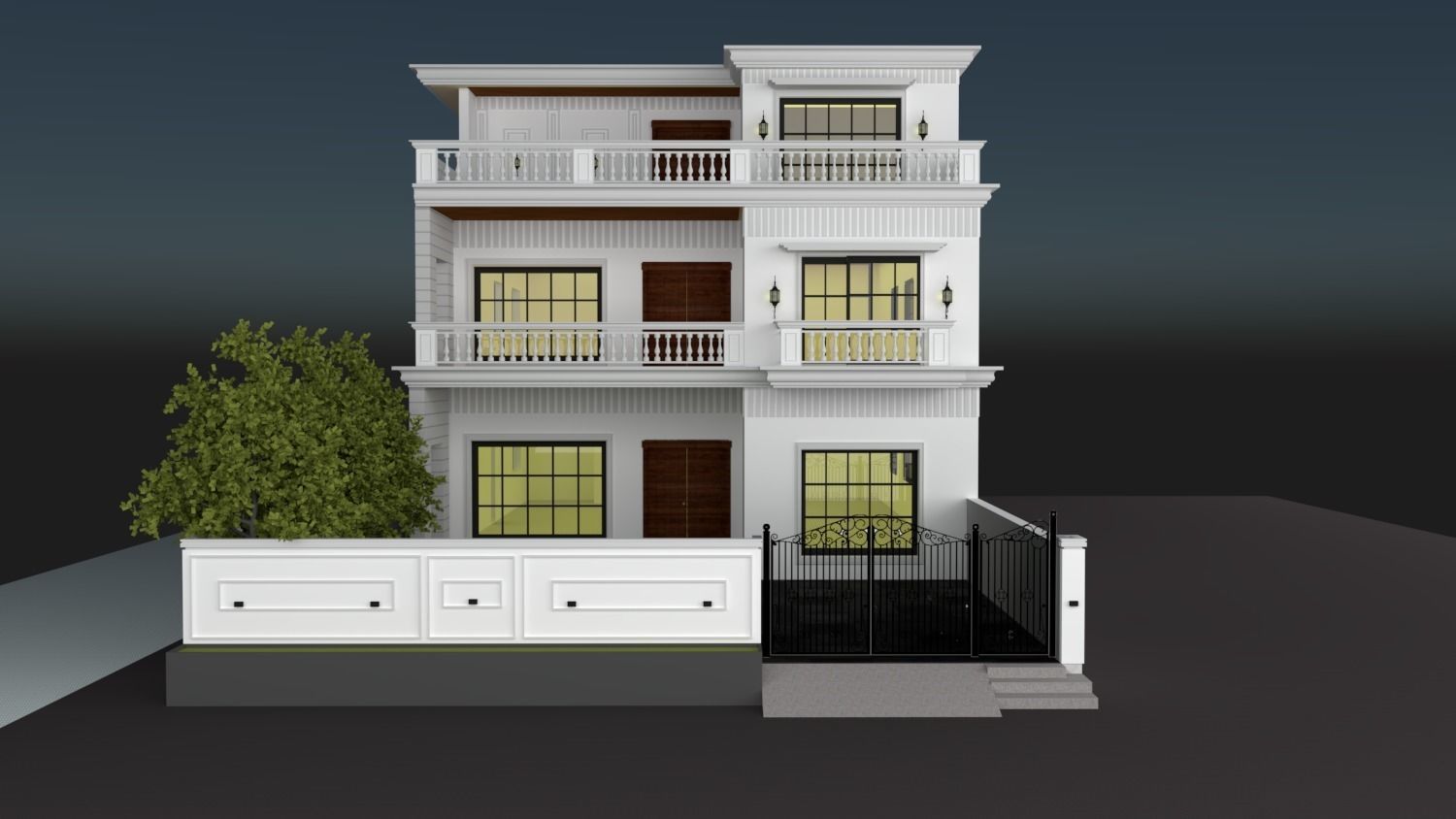FACADE ELEVATION Low-poly 3D model_23