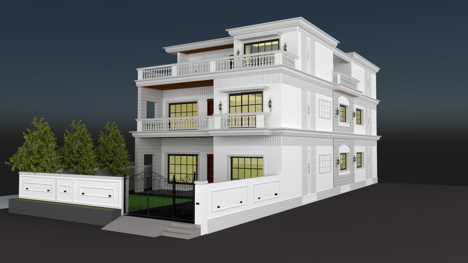 FACADE ELEVATION Low-poly 3D model_25