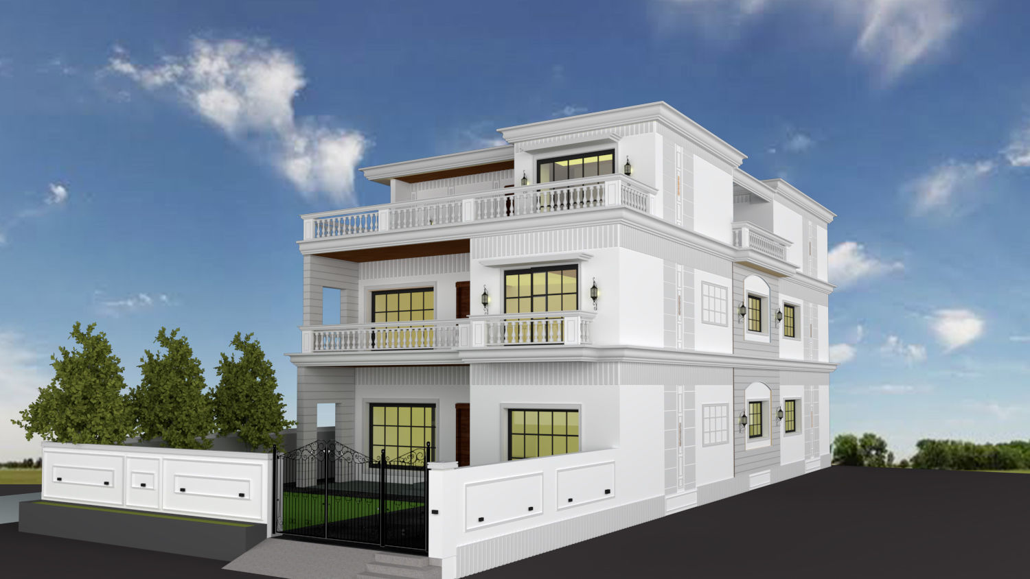 FACADE ELEVATION Low-poly 3D model_3