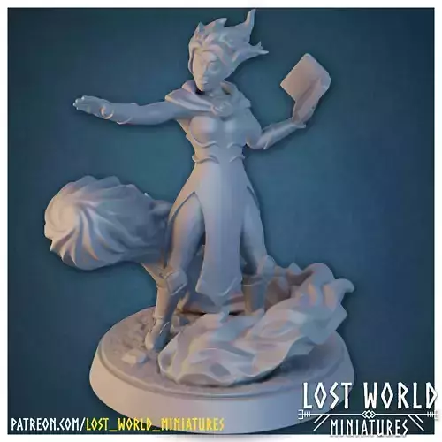 Elementalkin Warlock - Fire - Supported - Miniature 