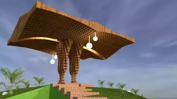 Waffle shade structure