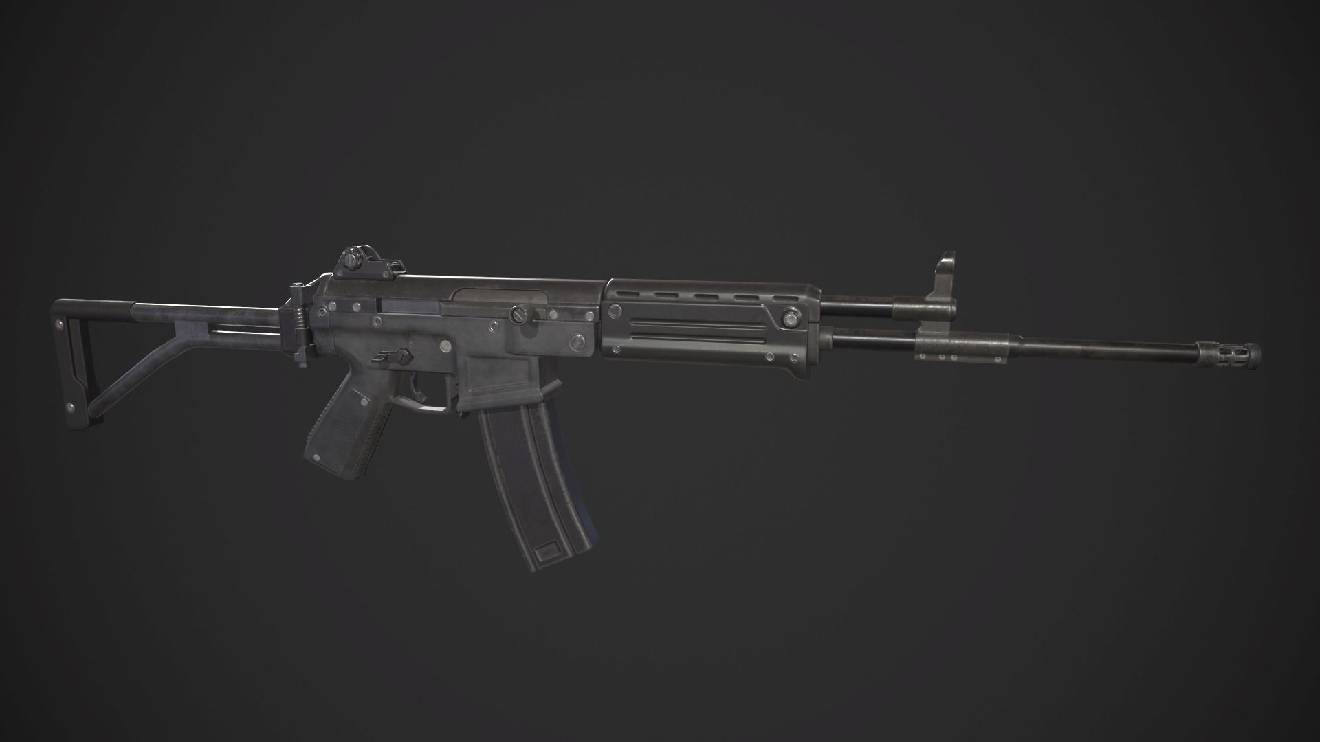Galil Rifle Low-poly 3D model_1