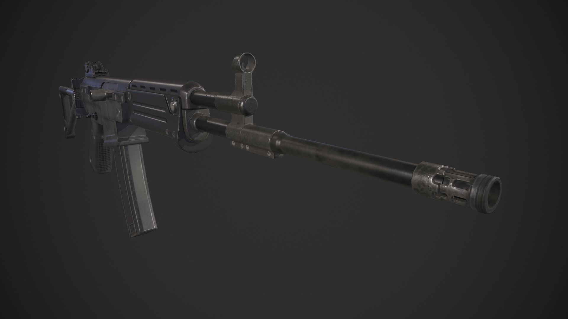 Galil Rifle Low-poly 3D model_9